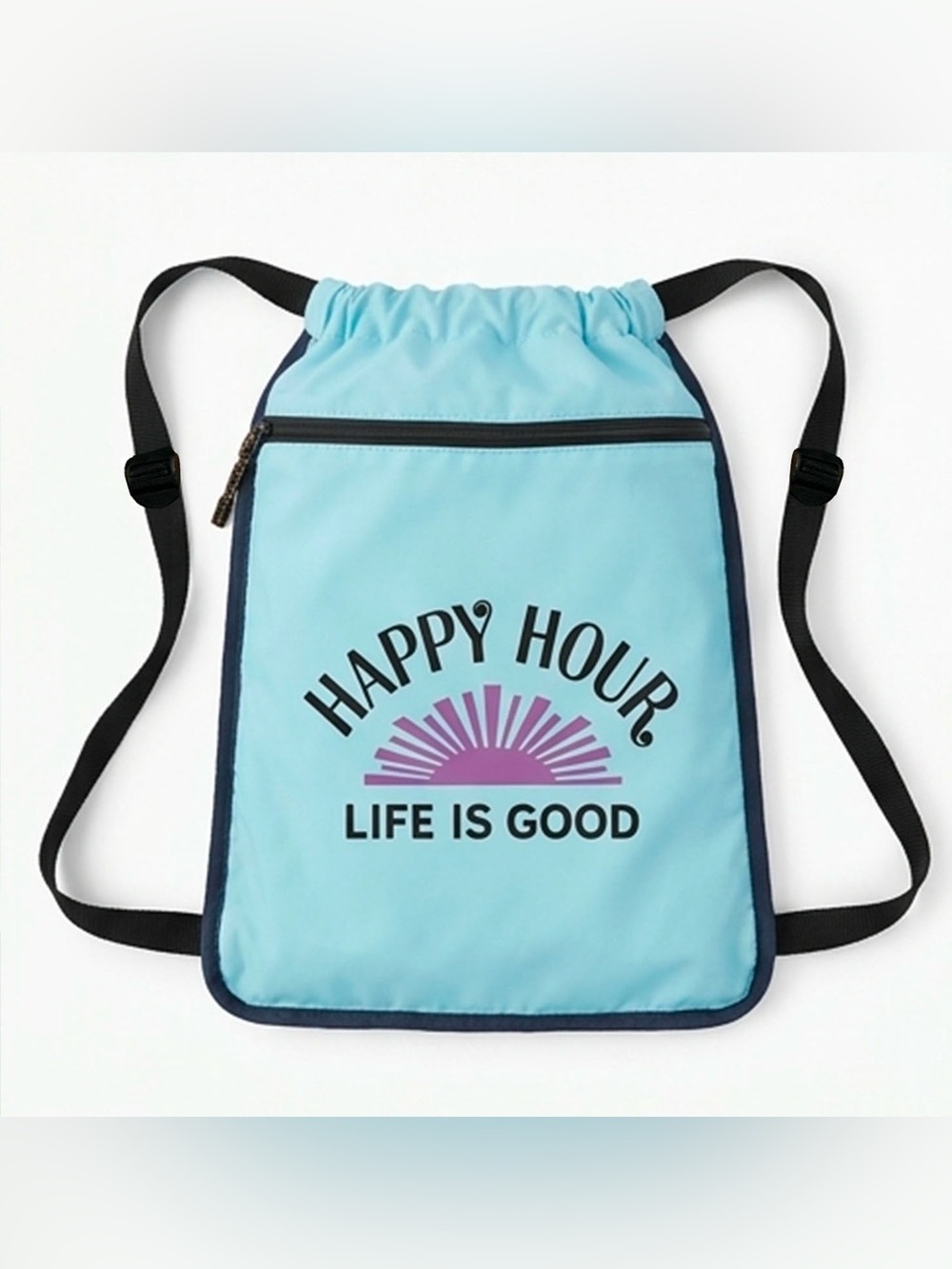 Life Is Good Light Blue 'Happy Hour' Drawstring Backpack